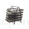 Zestaw na biurko metalowy organizer 5 szufladek siatka czarny 275x350x375mm