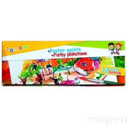 Farby plakatowe szkolne GIMBOO, 12x20ml, mix kolorów