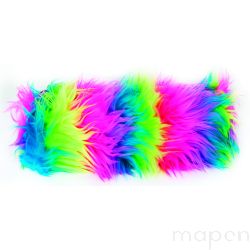 Piórnik-saszetka MEMORIS Fluffy, włochata, na suwak, tęczowa
