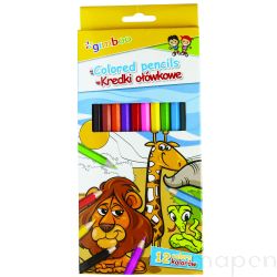 Kredki ołówkowe GIMBOO, sześciokątne, 12szt., mix kolorów