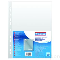 Koszulki na dokumenty DONAU, PP, A4, krystal, 50mikr., 25szt.