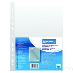 Koszulki na dokumenty DONAU, PP, A4, krystal, 75mikr., 10szt.