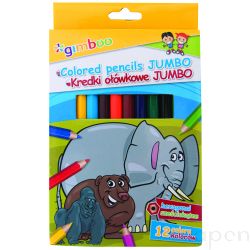 Kredki ołówkowe GIMBOO Jumbo, sześciokątne, 12szt., mix kolorów
