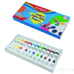 Farby tempera KEYROAD, 12x12ml, 12 kolorów