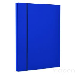 Teczka skrzydłowa poszerzana twarda z gumką PP A4/40mm granatowa