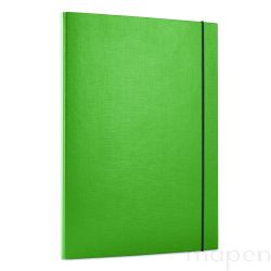 Teczka skrzydłowa na dokumenty twarda A4/15mm z gumką PP zielona