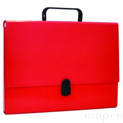 Teczka organizer z rączką i zamkiem na dokumenty A4/50mm czerwona