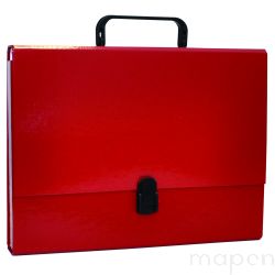 Teczka organizer z rączką i zamkiem na dokumenty A4/50mm bordowa