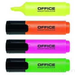 Zakreślacz fluorescencyjny OFFICE PRODUCTS, 2-5mm (linia), 4szt., mix kolorów