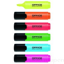 Zakreślacz fluorescencyjny OFFICE PRODUCTS, 2-5mm (linia), 6szt., mix kolorów