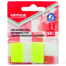 Zakładki indeksujace OFFICE PRODUCTS, PP, 25x43mm, 1x50 kart., blister, żółte
