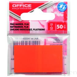 Zakładki indeksujące OFFICE PRODUCTS, PP, 25x43mm, 1x50 kart., zawieszka, pomarańczowe