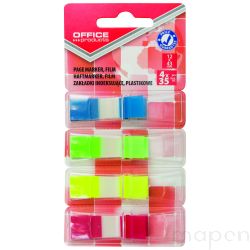 Zakładki indeksujące OFFICE PRODUCTS, PP, standard, 12x43mm, 4x35 kart., blister, mix kolorów