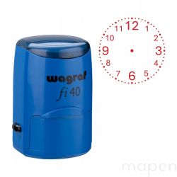 DUŻA pieczątka szkolna ZEGAR do nauki godzin Wagraf okrągła średnica 40mm