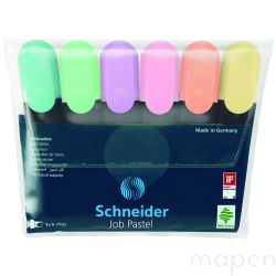Zestaw zakreślaczy SCHNEIDER Job Pastel, 1-5 mm, 6 szt., pudełko z zawieszką