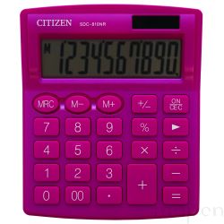 Kalkulator biurowy CITIZEN SDC-810NRPKE, 10-cyfrowy, 127x105mm, różowy