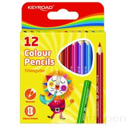 Kredki ołówkowe KEYROAD Mini, trójkątne, 12szt., mix kolorów