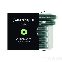 Naboje CARAN D'ACHE Chromatics Delicate Green, 6szt., jasnozielone