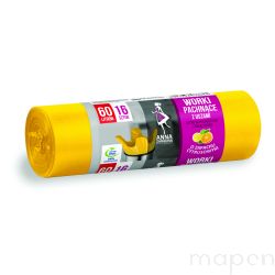 Worki na śmieci z uszami ANNA ZARADNA, zapach cytrusów, 60 l, 16 szt., żółty