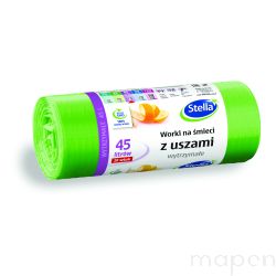 Worki na śmieci STELLA, z uszami, 45 l, 20 szt., zielone, zielony