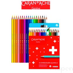 Kredki akwarelowe CARAN D'ACHE Swisscolor, kartonowe pudełko, 18 szt.