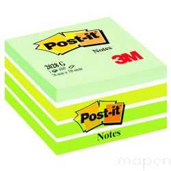 Kostka samoprzylepna POST-IT (2028-G), 76x76mm, 1x450 kart., zielona