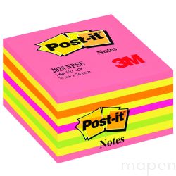 Kostka samoprzylepna POST-IT? (2028-NP), 76x76mm, 1x450 kart., cukierkowa r˘ľowa