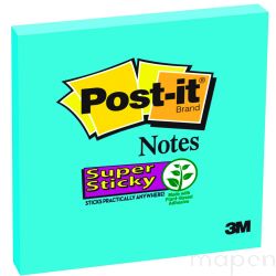 Bloczek samoprzylepny POST-IT Super Sticky (654-6SS-EB), 76x76mm, 1x90 kart., elektryczny błękit