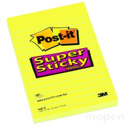 Bloczek samoprzylepny POST-IT Super Sticky (660-S), 102x152mm, 1x75 kart., żółty