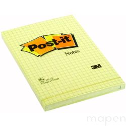 Bloczek samoprzylepny POST-IT w kratkę (662), 102x152mm, 1x100 kart., żółty