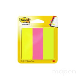 Zakładki indeksujące POST-IT (671/3), papier, 25x76mm, 3x100 kart., mix kolorów
