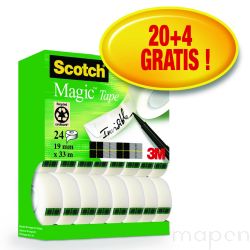 Taśma biurowa SCOTCH Magic (8-1933R24TPR), matowa, 19mm, 33m, 24szt.