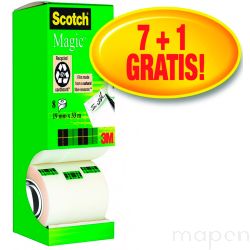 Taśma biurowa SCOTCH Magic (9-1933R8), matowa, 19mm, 33m, 7szt., 1 rolki GRATIS