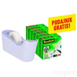 Taśma biurowa SCOTCH Magic (C18-6L), matowa, 19mm, 33m, 6szt., podajnik C-18 GRATIS
