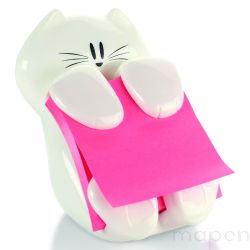 Podajnik do bloczków samoprzylepnych POST-IT? Kotek (CAT-330), biały, w zestawie 1 bloczek Super Sticky Z-Notes
