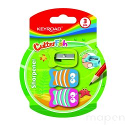 Temperówka plastikowa KEYROAD CUTTER FISH, pojedyncza, średnica: 8mm, 3szt, blister