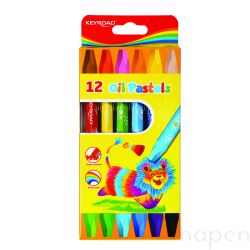 Kredki pastele olejowe KEYROAD, szeciokĄtne, 12sz, zawieszka, mix kolor˘w