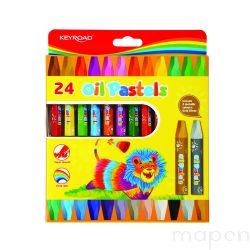 Kredki pastelowe KEYROAD, sześciokątne, 24sz, zawieszka, mix kolorów