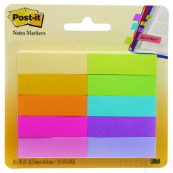 Zakładki indeksujace POST-IT (670-10AB), papier, 12,7x44,4mm, 10x50 kart., mix kolorow