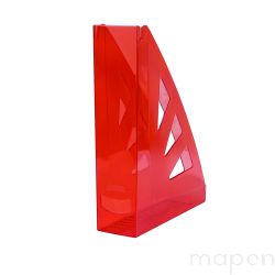 Pojemnik na dokumenty OFFICE PRODUCTS, ażurowy, A4/70mm, transparentny czerwony