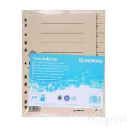 Przekładka DONAU, karton, A4, 235x300mm, 1-10, 1 karta, jasnobrązowa 100szt