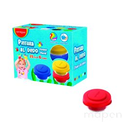 Farby do malowania palcami KEYROAD, 6x25 ml, w pudełku, mix kolorów