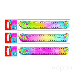 Linijka KEYROAD, 20 cm, elastyczna, tęczowa, zawieszka, mix kolorów