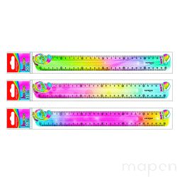 Linijka KEYROAD, 30 cm, elastyczna, tęczowa, zawieszka, mix kolorów