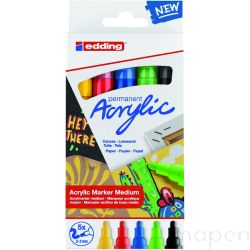 Marker akrylowy średni e-5100 EDDING, 2-3mm, 5 kolorów