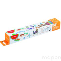 Naklejka na ścianę KEYROAD Global Travel, do kolorowania, 206x30cm + 8 kredek, mix kolorów