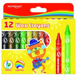 Kredki świecowe KEYROAD, 11x100mm, 12szt., zawieszka, mix kolorów