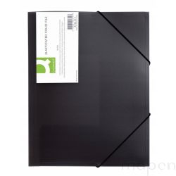 Teczka skrzydłowa z gumką sztywna 247x319mm PP A4 400mikr czarna