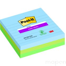 Karteczki samoprzylepne Post-it Super Sticky XL, OASIS, w linie, 101x101mm, 3x70 kart.