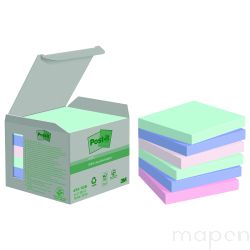 Ekologiczne karteczki samoprzylepne Post-it, NATURE, pastelowe, 76x76mm, 6x100 kart.